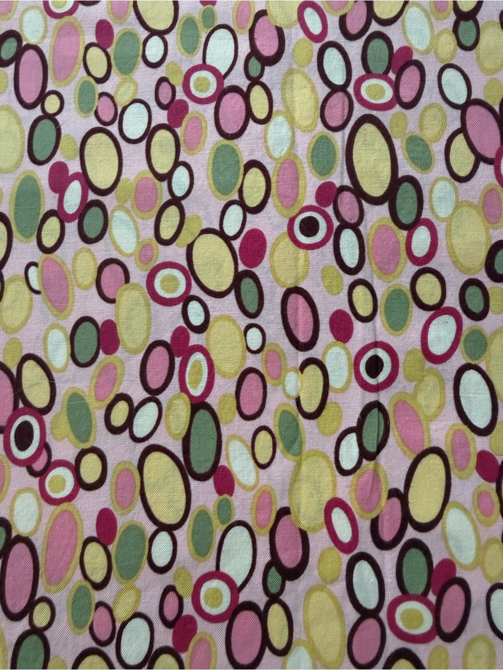 Multi-Color Bubble Pattern Decorative Fabric Panel - Pink, Yellow & Green